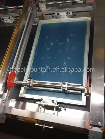 Factory roll to roll 6 colors automatic flat screen printing table machine for textile fabric
