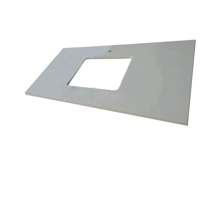 Quartz stone countertop and vanity top with undermount sink