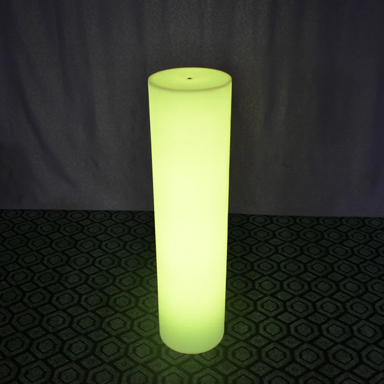 
color changing LED cylinder decoration for home/bar/party outdoor bar table lamp led pillar light 