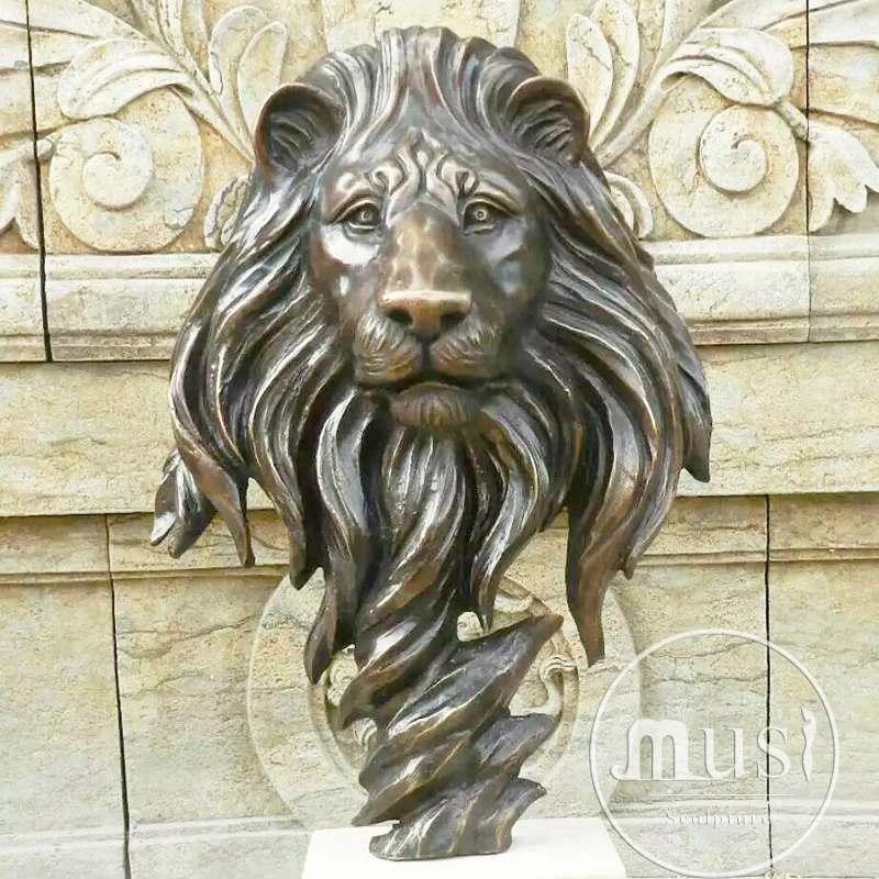 Home Decoration Bronze Lion Head Sculpture