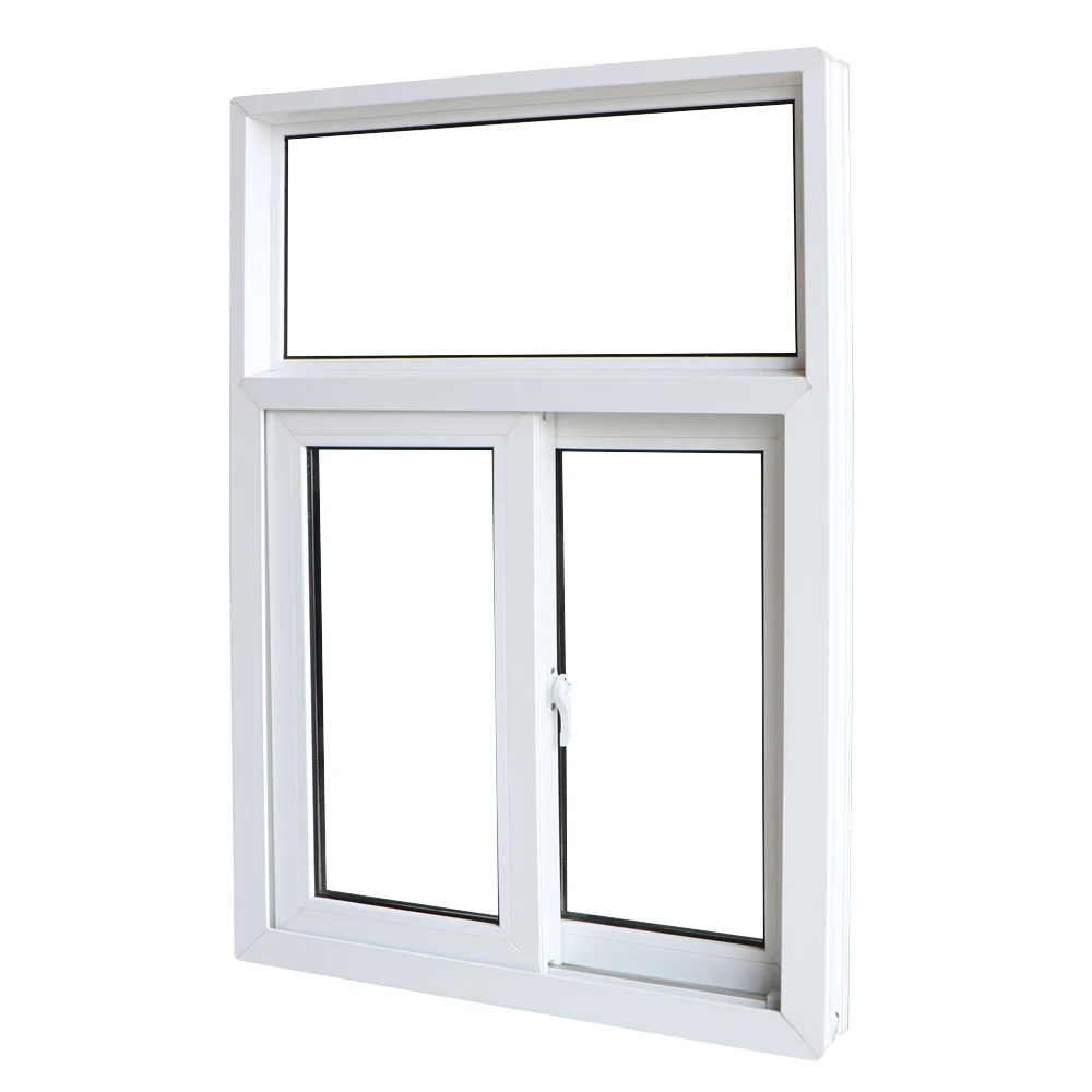 Cheap house windows blue tinted glass pvc sliding window with mosquito net