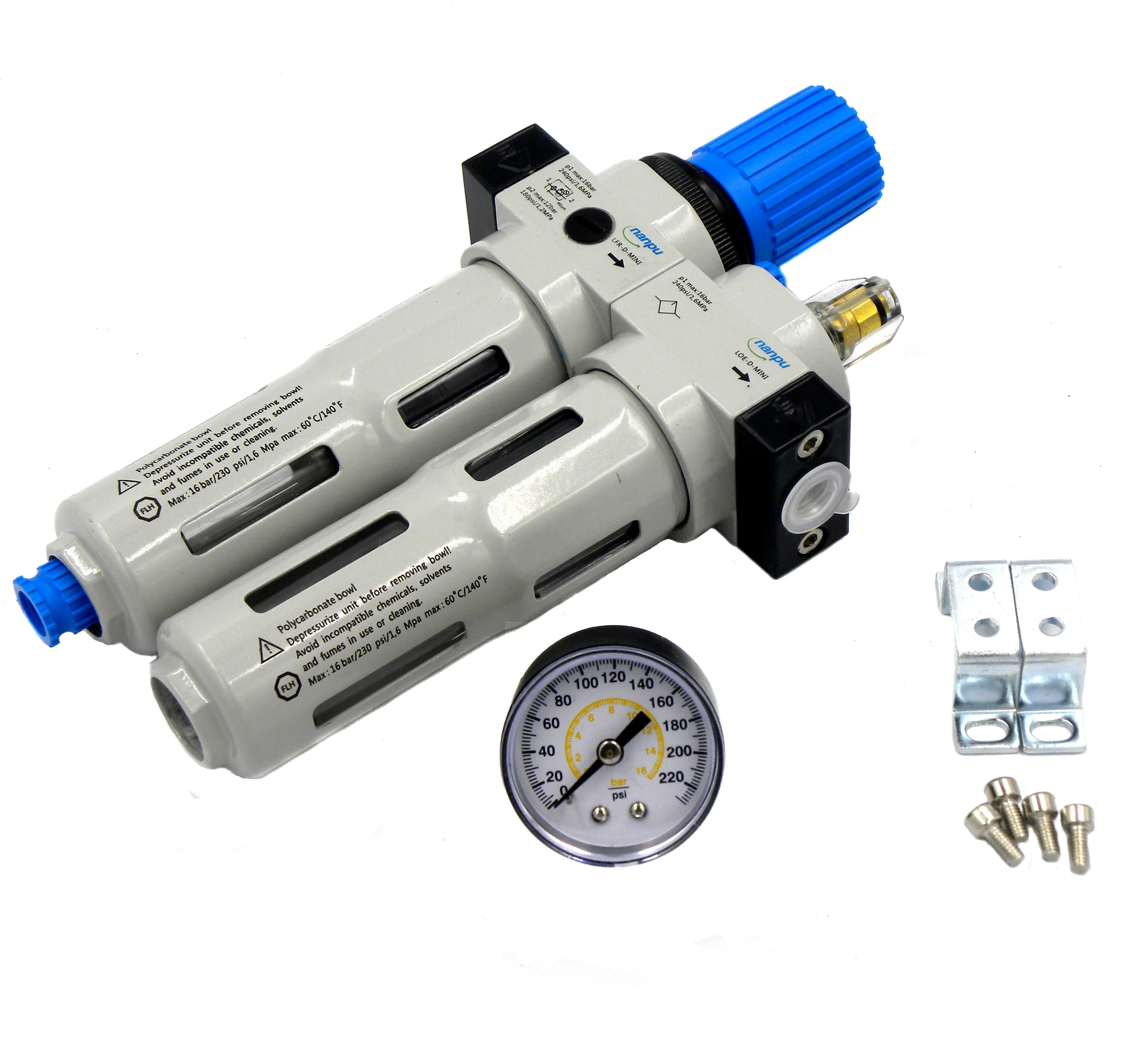 
FRC Midi-1/4 3/8 1/2 3/4 1 unit G PT NPT air source treatment FRL Equipment air preparation unit air regulator filter lubricator 