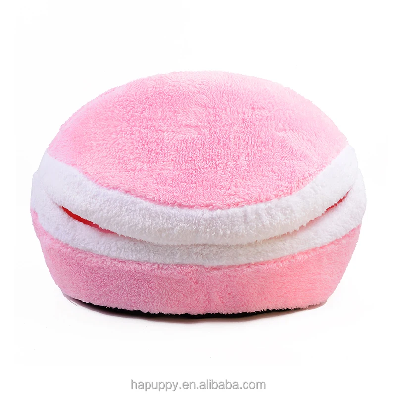 
Warm Cat Bed House Hamburger Bed Disassemblability Windproof Pet Puppy Nest Shell Hiding Burger Bun for Winter 
