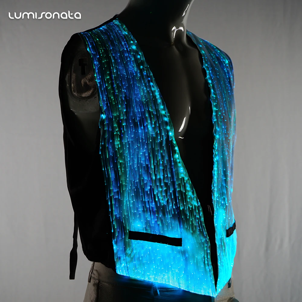 EDM Music Party Luminous Fiber Optic LED Rave Light up Glow in the Dark Women Festival Clothing