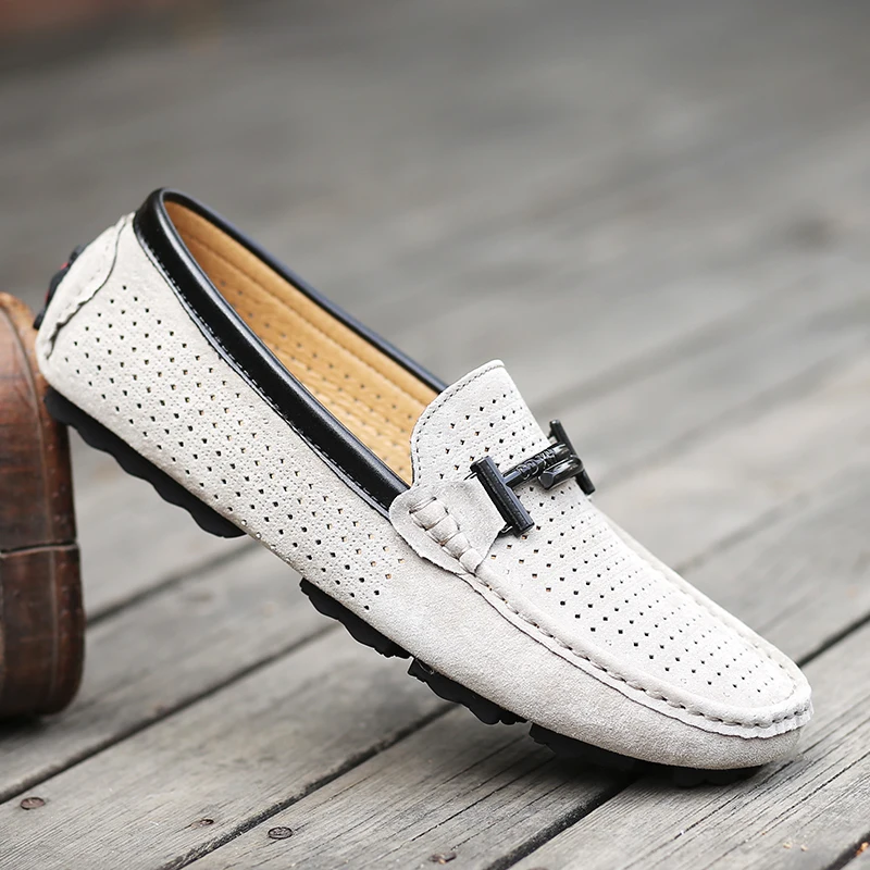 
OEM Fashion cow genuine leather men loafer shoes , summer moccasins 