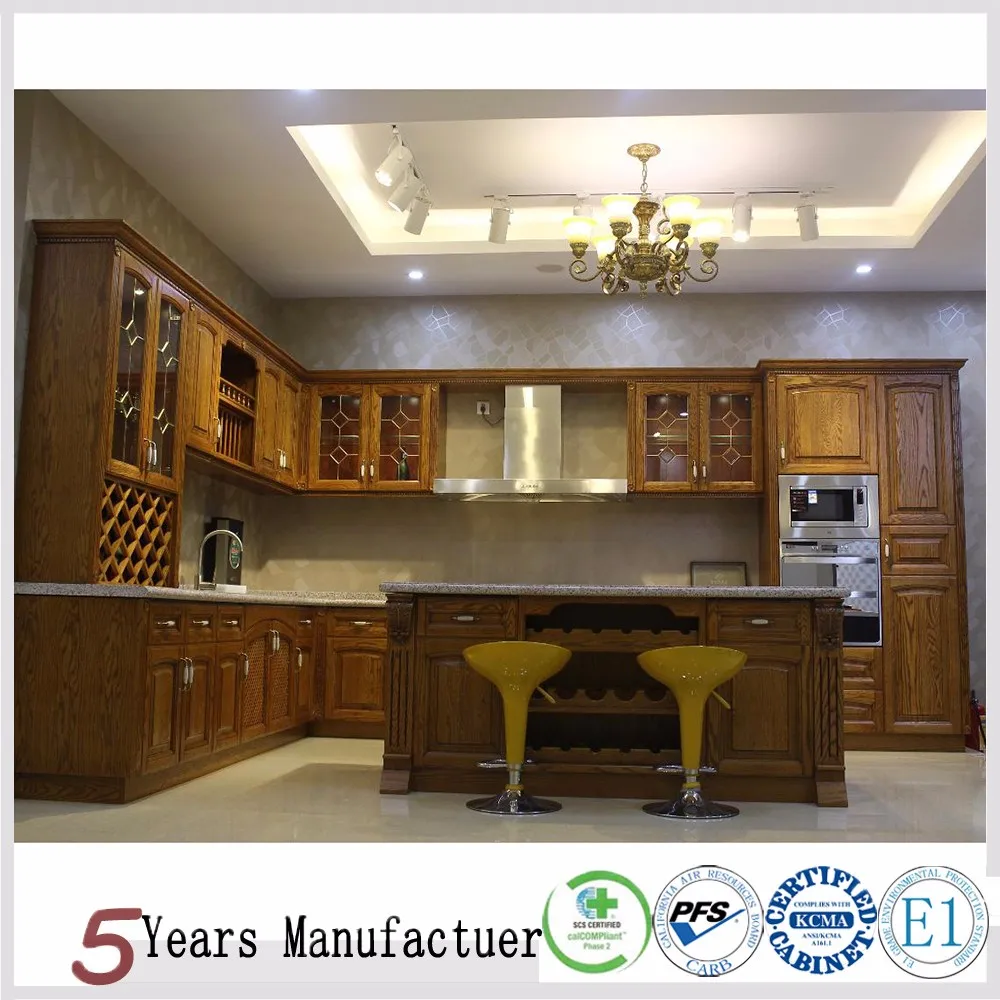 
European Solid Wood Luxury Custom Kitchen Cabinets Design Made In China 
