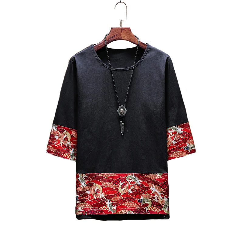 Alphabet 3d embossed print crew neck plain curved hem one color t shirt