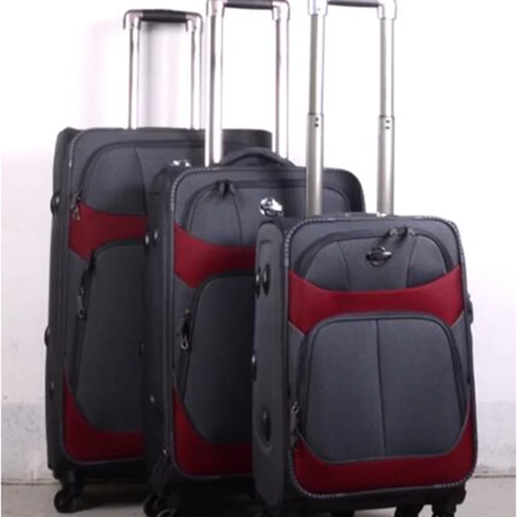 
New stock luggages 3 pcs soft material 8 wheels set luggage 