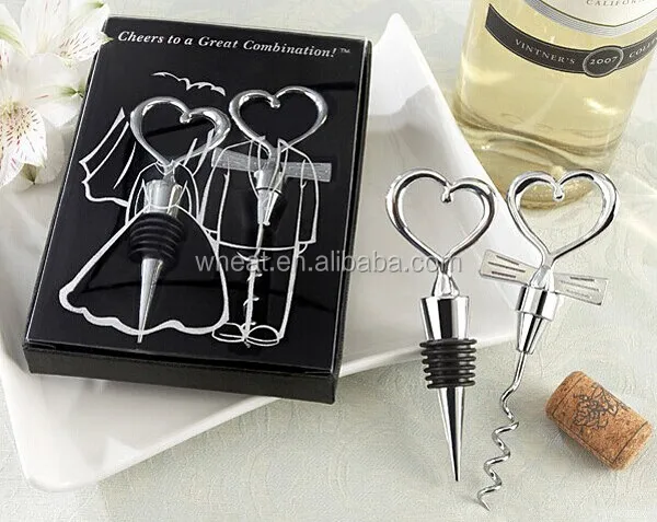 Wedding Gift Cheers to a Great Combination Bottle Stopper and Corkscrew Wine Set
