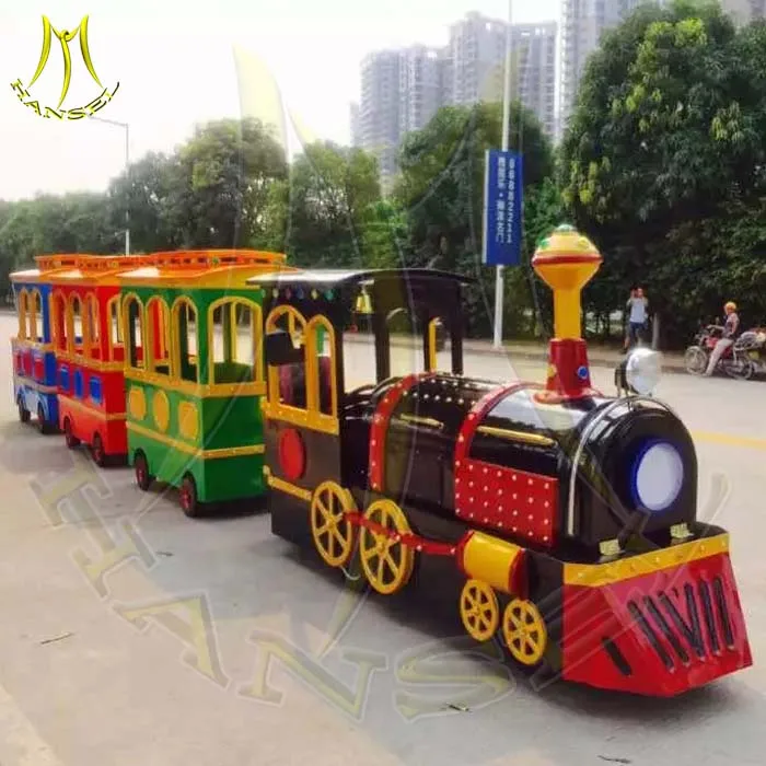 Hansel amusement park games mall kids train electrical ride on train with LED lighting for sale
