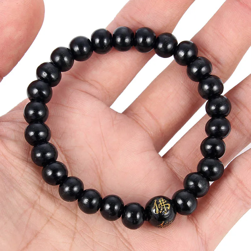 Natural Wood Beaded Bracelet Male Female Buddhist Buddha Meditation Prayer Bracelet & Bangle Jewelry Gift