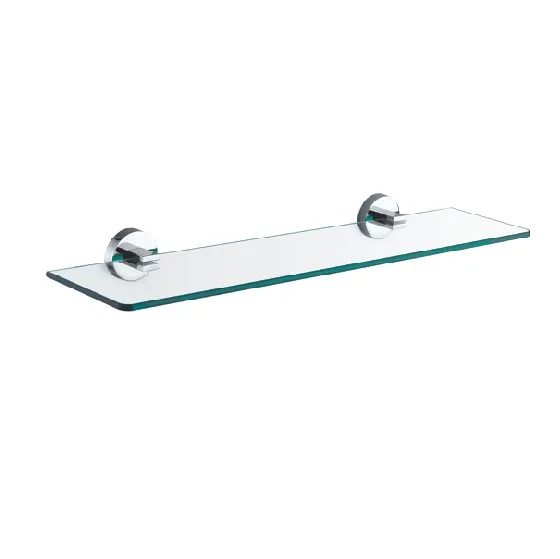 Bathroom wall mounted modern glass shelves with stainless steel glass shelf Lowes (60524034331)