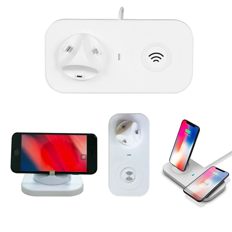 
micro 8 pin type C 3 in 1 mobile phone use 360 rotation charger station wireless charger 