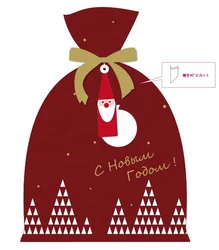 Huadefeng Нетканая Рождественская сумка с шнурком в виде Санты, индивидуальный выбор в японском стиле