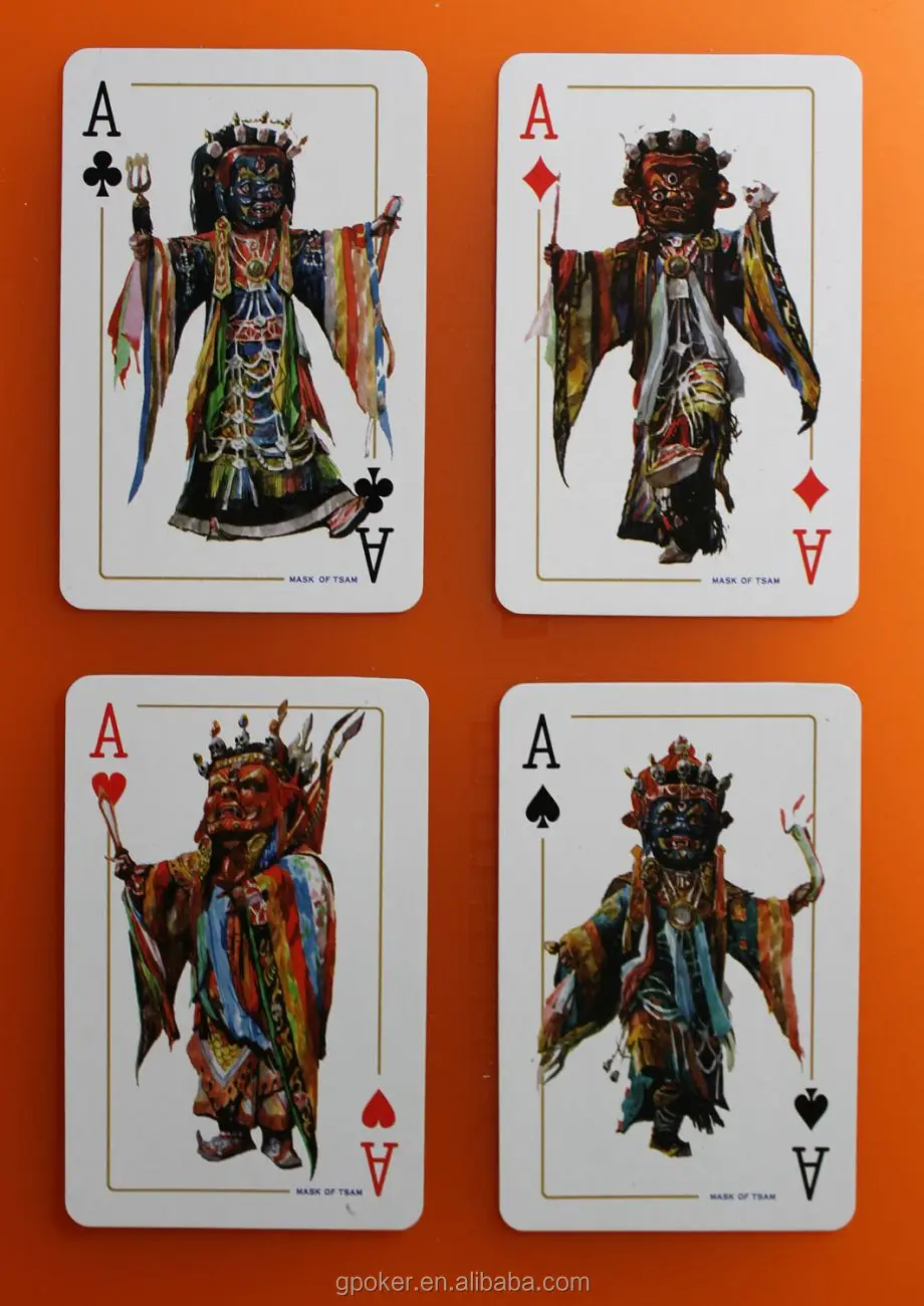 Mongolia ethnic costumes bridge size 56 cards paper made playing cards