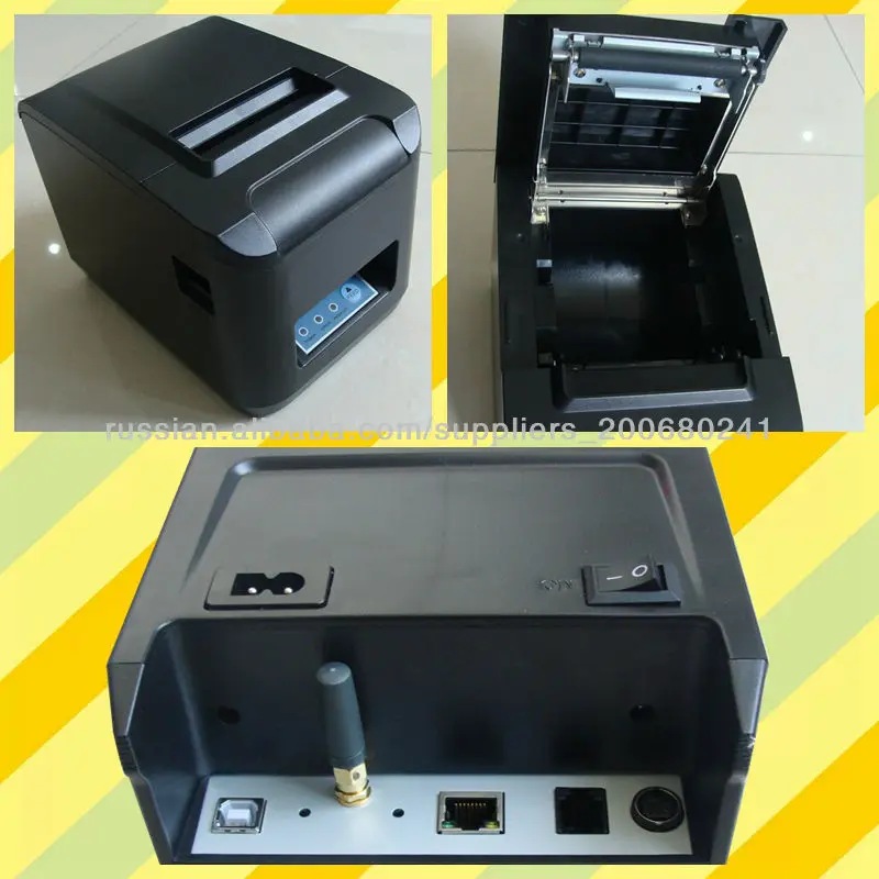 80 мм 300 / сек Черный Multi-интерфейс Термальный чековый Wi-Fi POS