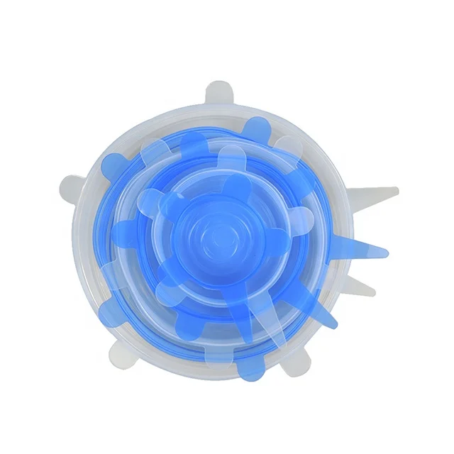 Six sets of food fresh cover Reusable food fresh lid easy to clean Food Grade Silicone Stretch Lids