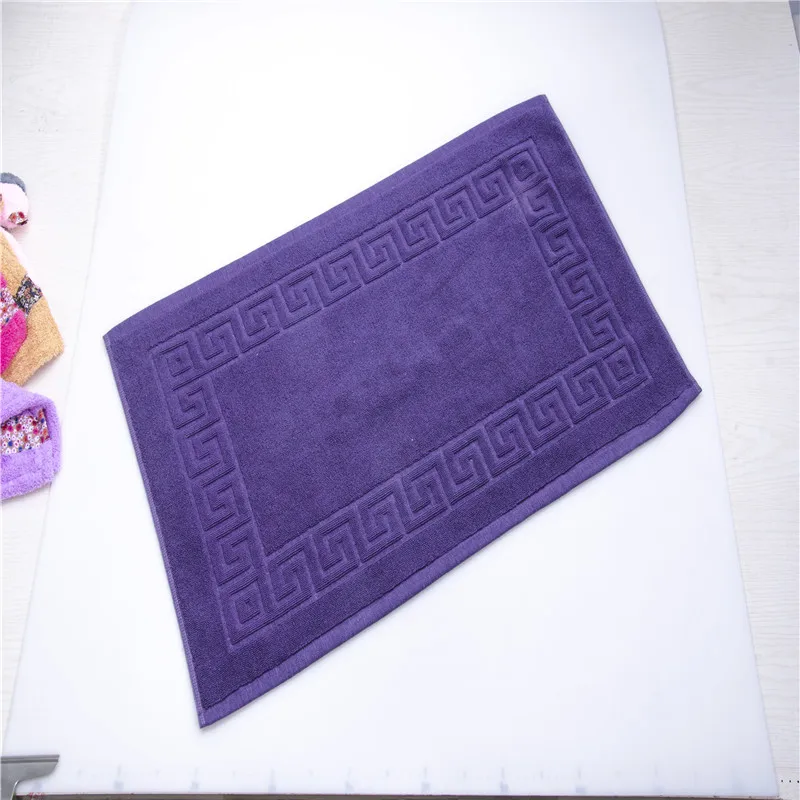Wholesale Custom Jacquard Logo Plain Coloured 100% Cotton Hotel Bath Mat, Floor Mat Towel