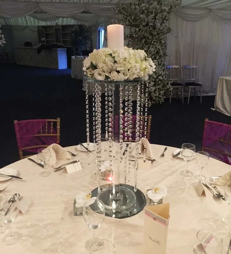 wholesale chandelier wedding road crystal flower stand for table center piece