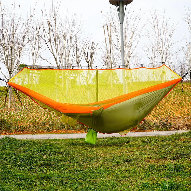 Manufacturer Stylish Lightweight Sturdy Pink Nylon Camping Hammock Tent With Mosquito Net For Outdoor Travel