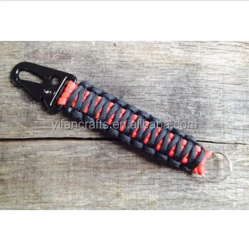 Firefighter Paracord Survival Lanyard Keychain With HK Hook