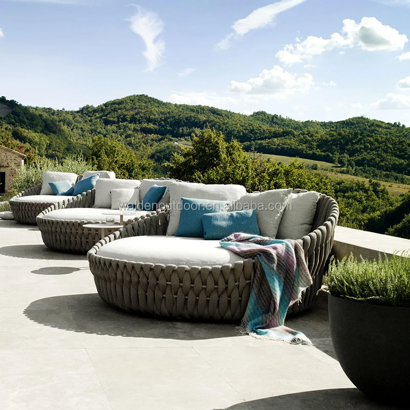 2019 China Walden Stylish outdoor garden furniture/patio round daybed/rope woven furniture