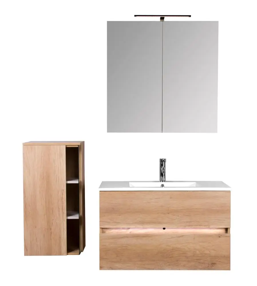 European Modern MDF Wall Hanging Melamine Bathroom Cabinets