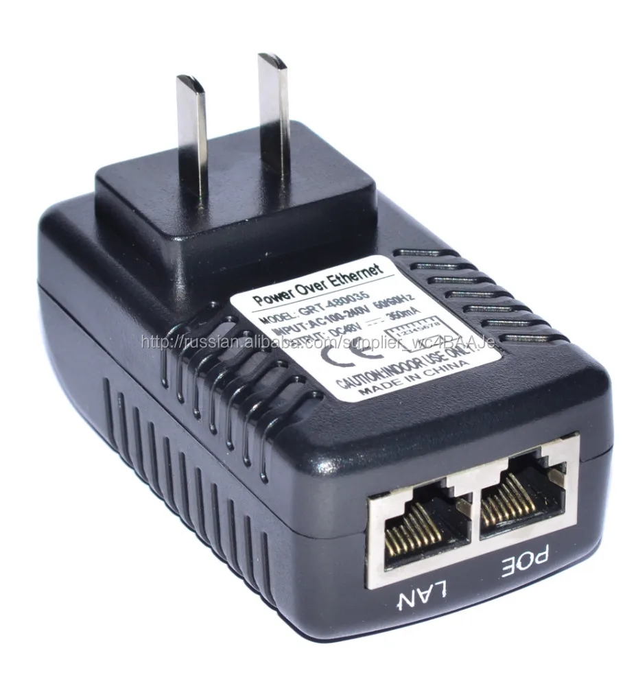 48Vdc 1000Mbps гигабит PoE инжектор питания через Ethernet-адаптер питания для POE VoIP телефоны