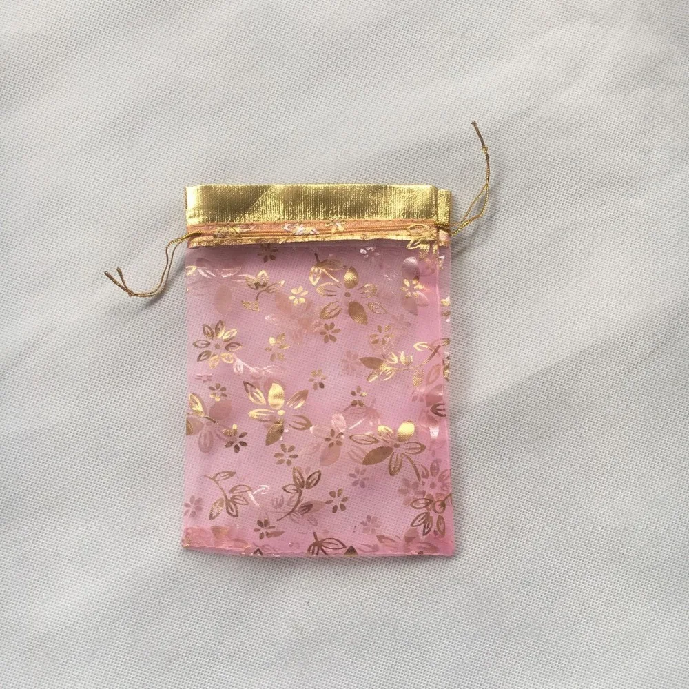 Wholesale custom bronzing printed gauze bag organza jewelry bag