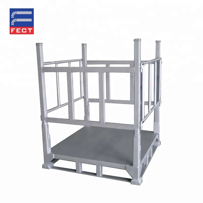 Galvanized Shipping Basket Steel Pallet Rack Box metal wire mesh storage container iron pallet