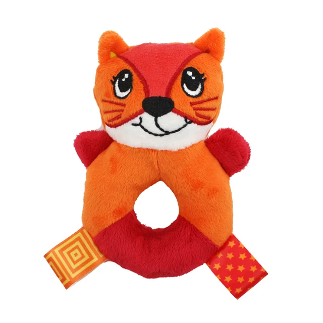 Dolery Hand Bells Plush Animal Shaped Soft Rattle Ring toy for baby