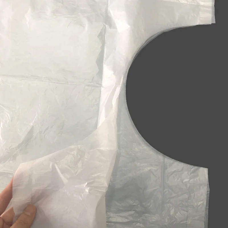 Wholesale Sustainable Biodegradable Compostable PE Disposable Plastic LDPE Bib Apron for Doctor and Salon