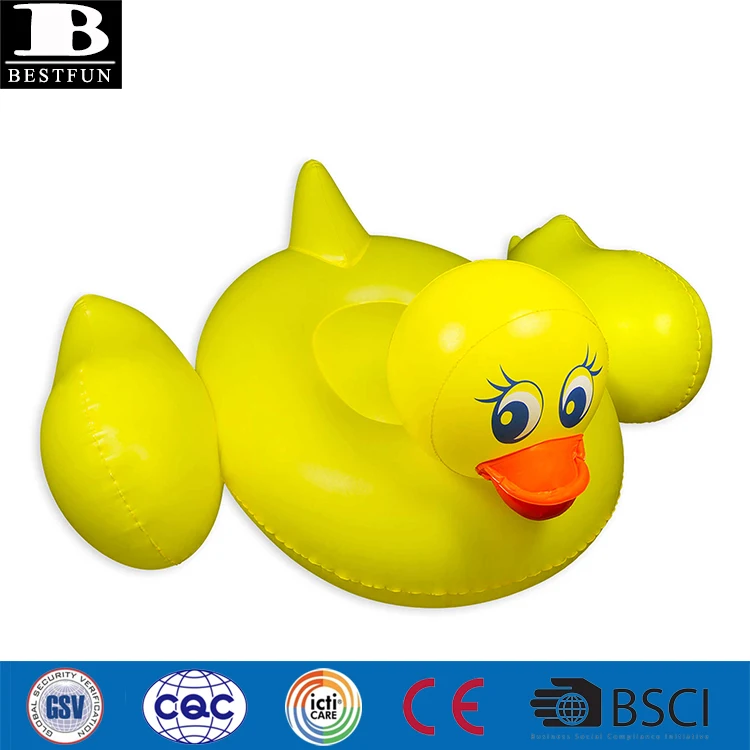 factory customized vinyl jumbo inflatable duck pool float durable water lounger island raft swimming toys for adults