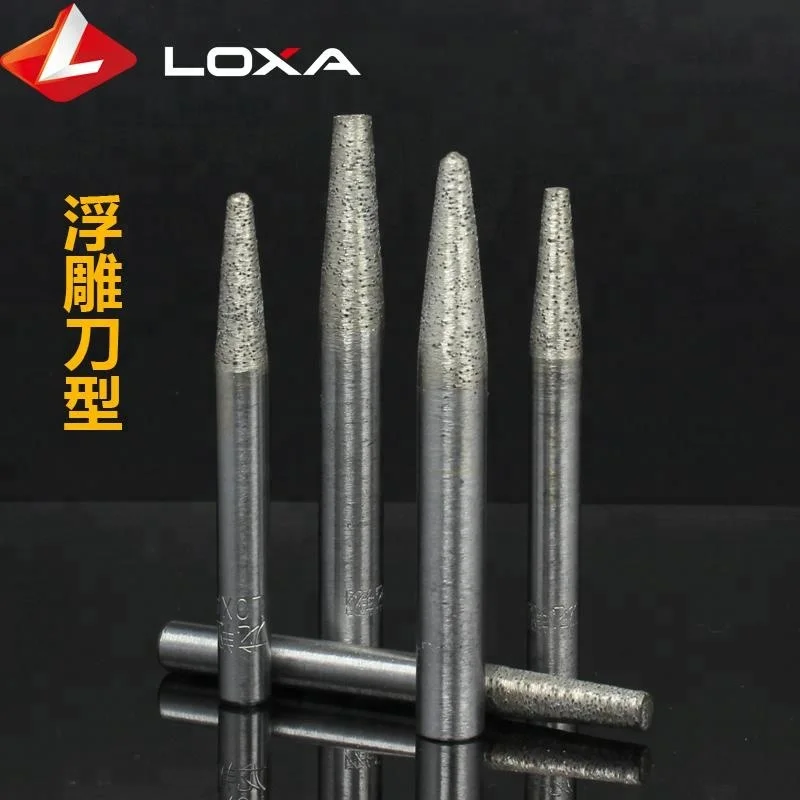 Diamond Mounted Tip Point Tool of Diamond Engraving Bits For Stone Engraving Burr