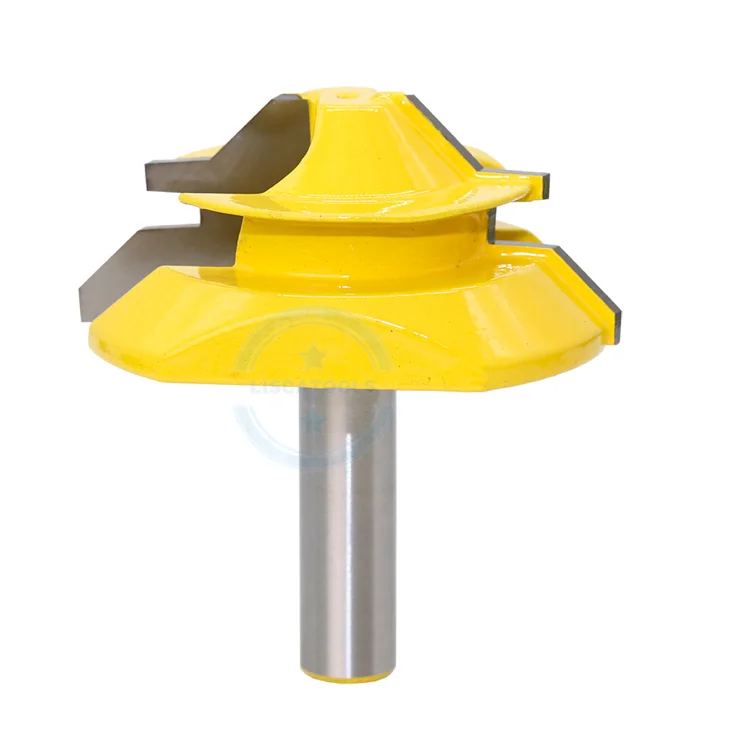L-N017-6 1PC Large 45 Degree Lock Miter Router Bit Anti-kickback 1/2 Inch Shank Stock 1 Tenon Cutter for Woodworking