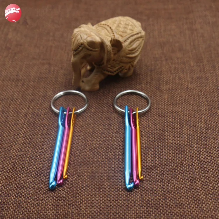 
Custom Single Head Hand Sewing Tools Aluminum Crochet Hook For Keychain 