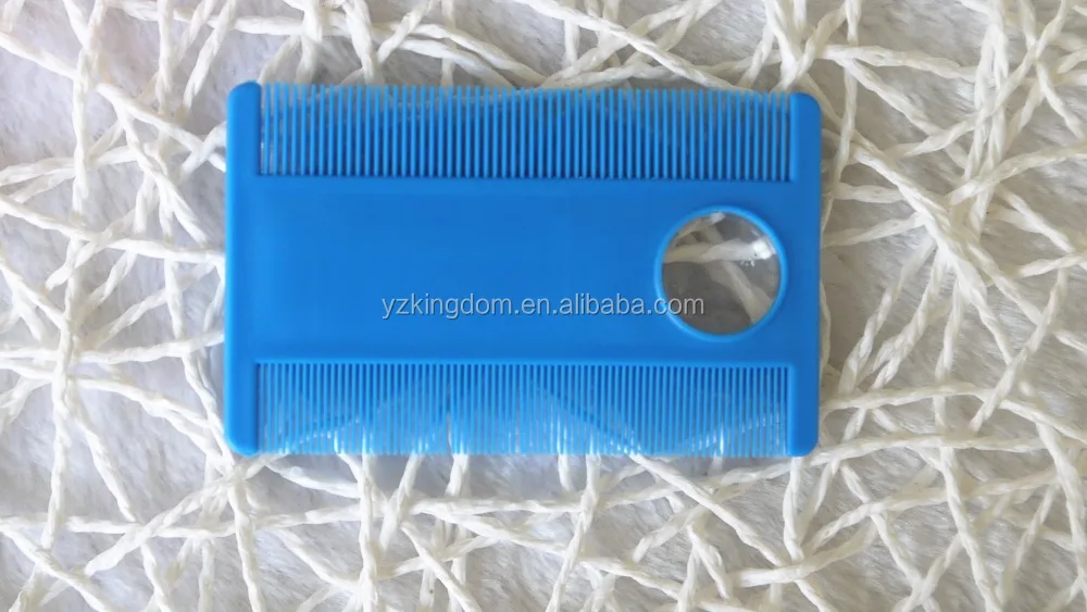 China Factory Wholesale Price Human Hair Care Plastic Handle Double Sided Anti Lice Nit Louse Tick Flea Comb With Magnifier Len