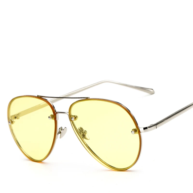Custom Inspired Unisex Pilot Rimless Sunglasses For Women Men