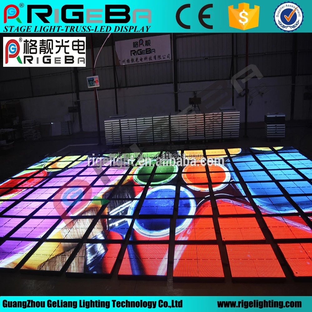rigeba brand waterproof P10 led video display screen video dance  floor for events