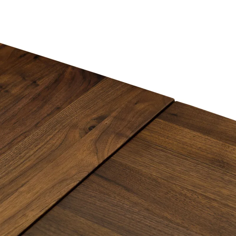 Mid century modern solid wood extendable dining table