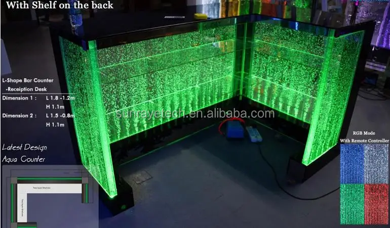 
Fashionable customized color-changing LED bubble feature bar counter acrylic counter for office store KTV restaurant Bar Club 