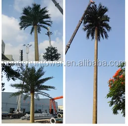 Camouflaged palm tree antenna tower disguised antenna