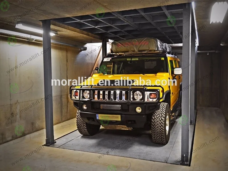 Underground garage parking equipment car lift for 2 cars