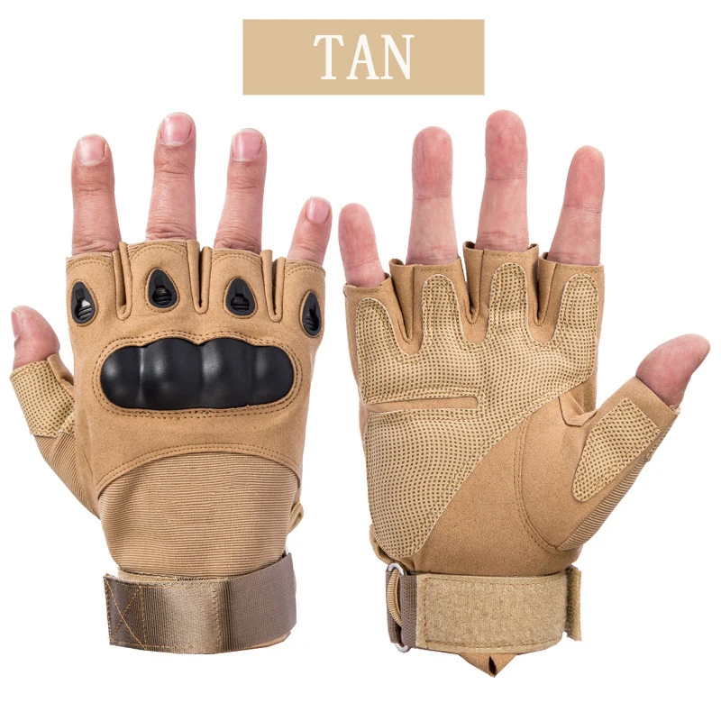 Free Sample Half Finger Tactical  Gloves  Protect Shell Carbon Paintball Combat Gloves