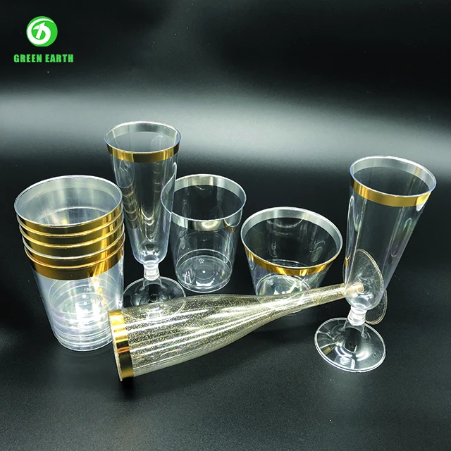 7oz silver rim plastic cups 12oz plastic cup 9OZ champagne glass