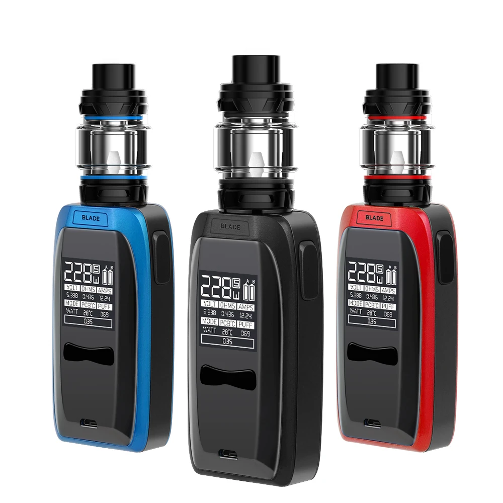 100% оригинальная электронная сигарета высокого качества, вейп с переменным напряжением, боксмод, набор ATVS Blade 228 Вт, комплект