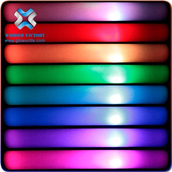 Custom print logo foam glow stick RGB color led foam stick , concert light stick