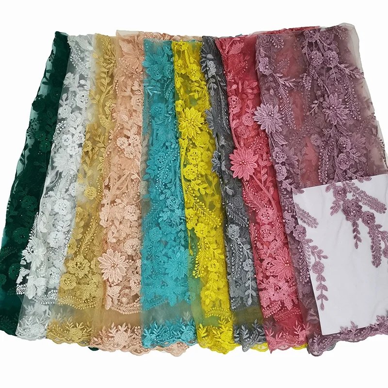 purple nigerian china soft latest guipure embroidery 3d african onion lace fabric