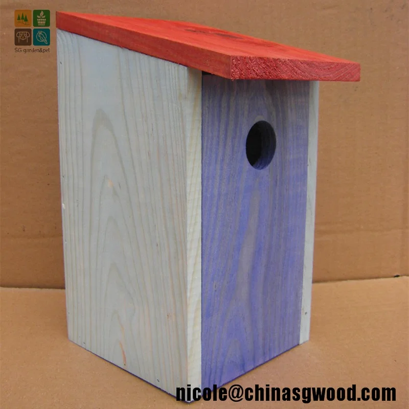 SenGong DIY  Cheap Wooden bird box nest box /wood pet cage/bird house in china for wholesale