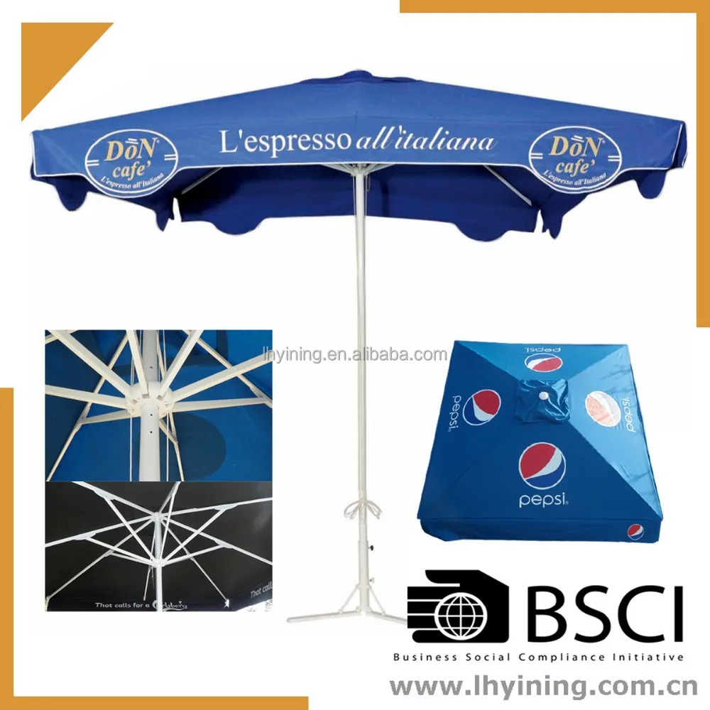 
big size printing outdoor parasol 300cm beer brand printing umbrella adverting parasol 250cm square pepsi printing umbrella 